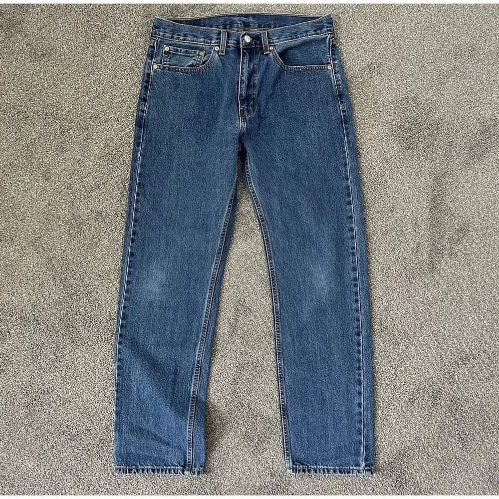 Levi's 505 Regular Fit Jeans Men's W34 L32 Medium Wash Straight Leg Denim